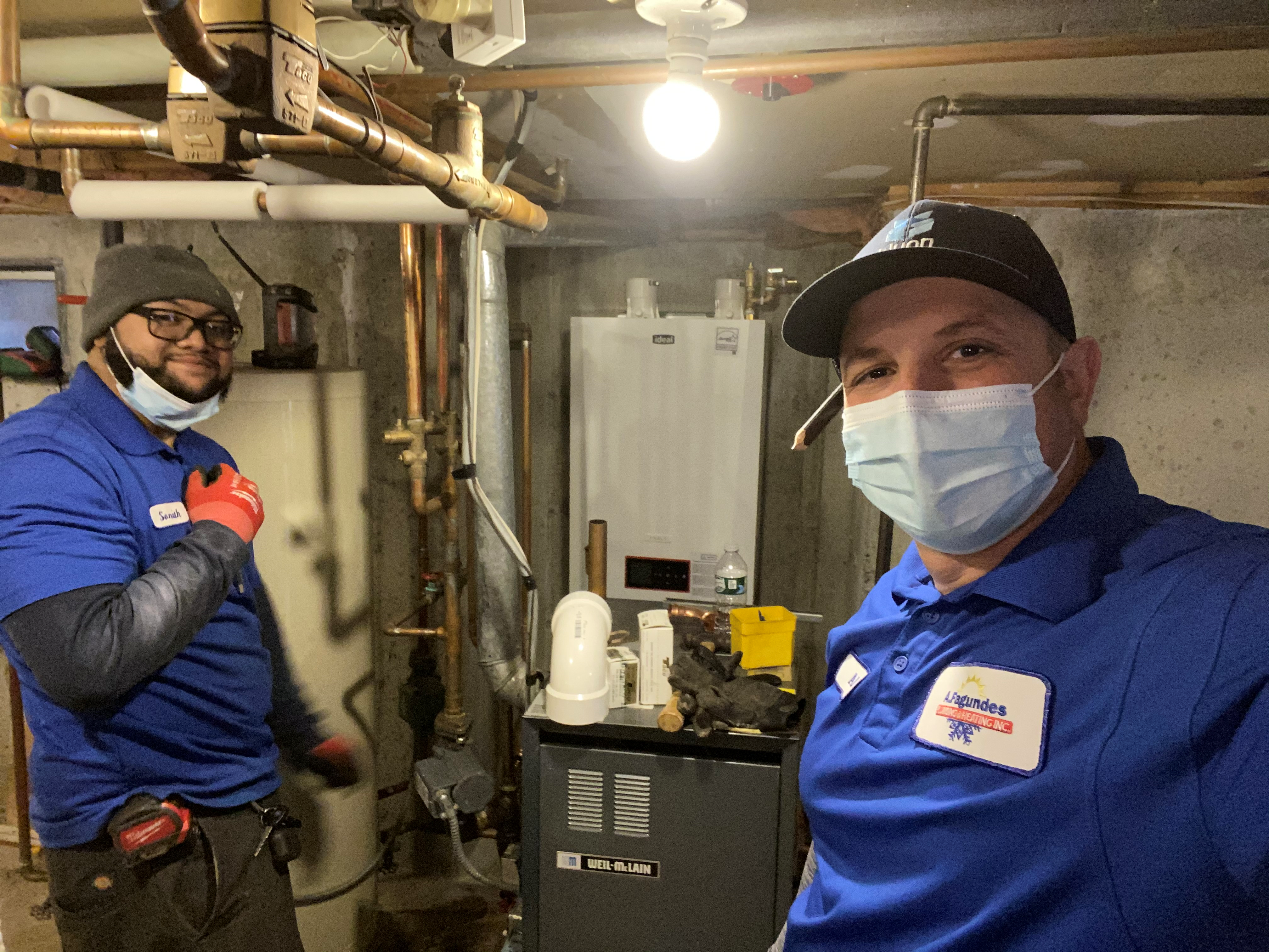 Al Fagundes and team installs plumbing